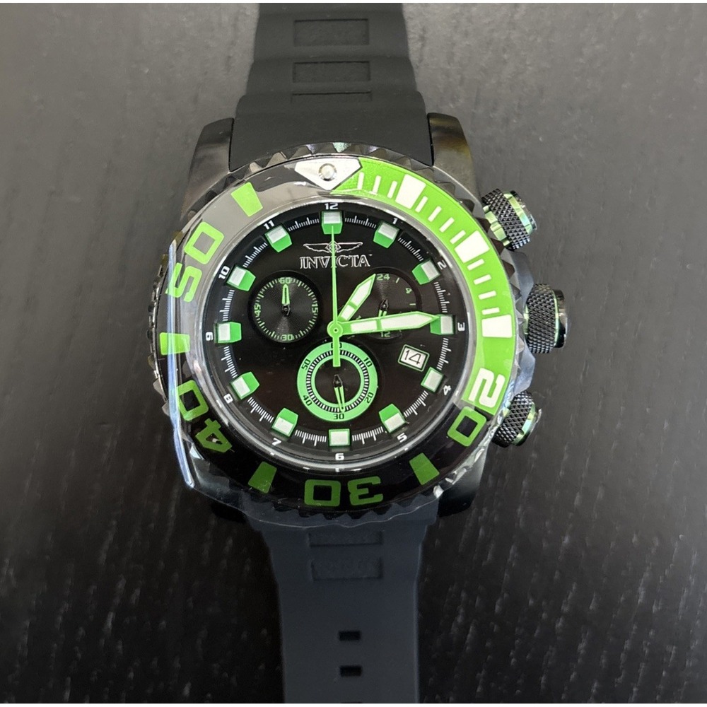 Invicta 48985 Sea Hunter Men's 52mm Quartz Diver 200m Date Black/Green New